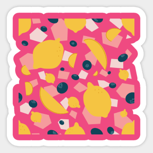 Pink Blueberry Lemonade Pattern Sticker